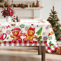 Christmas Gingerbread Tablecloth Waterproof, Candy Cane Table Cloth Rectangle by Arquiel