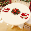 Round Spandex Tablecloth, Elastic Fitted Waterproof Tablecloths by Moosfor