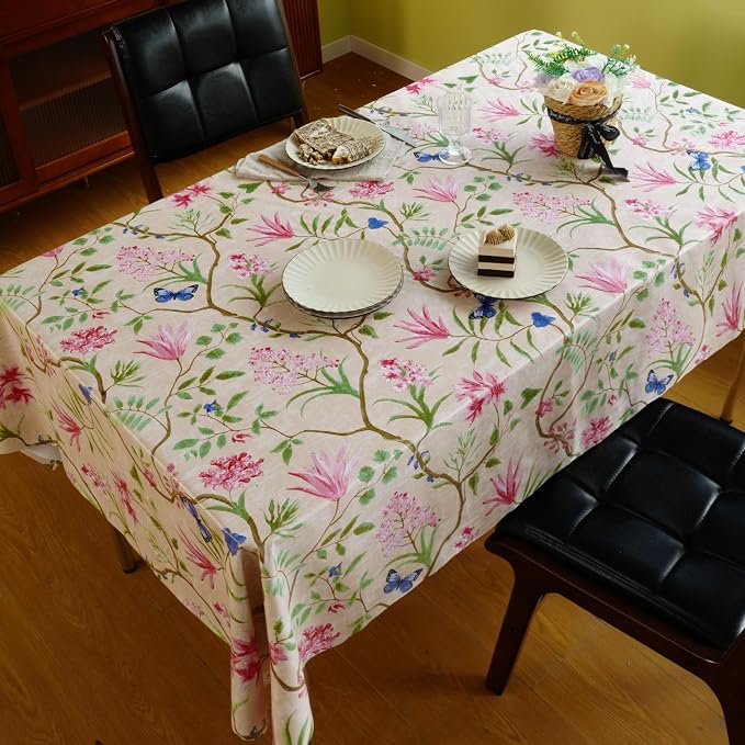 Rectangle Table Cloth, 100% Waterproof Tablecloth Oil Proof Spill Proof Vinyl - Image 3