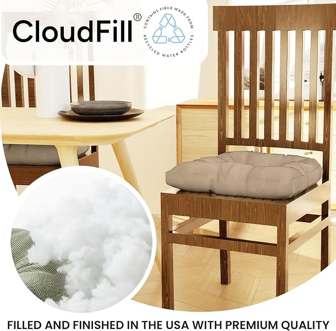 Klear Vu Gripper Overstuffed Universal Non-Slip Dining Chair Cushions - Image 3