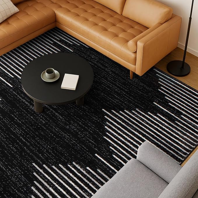 Rugshop Bohemian Stripe Stain Resistant High Traffic Living Room Kitchen - Image 9