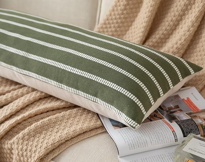 Caflife Boho Lumbar Throw Pillow Cover 14X36 Long Soft Farmhouse Decorative - Image 4