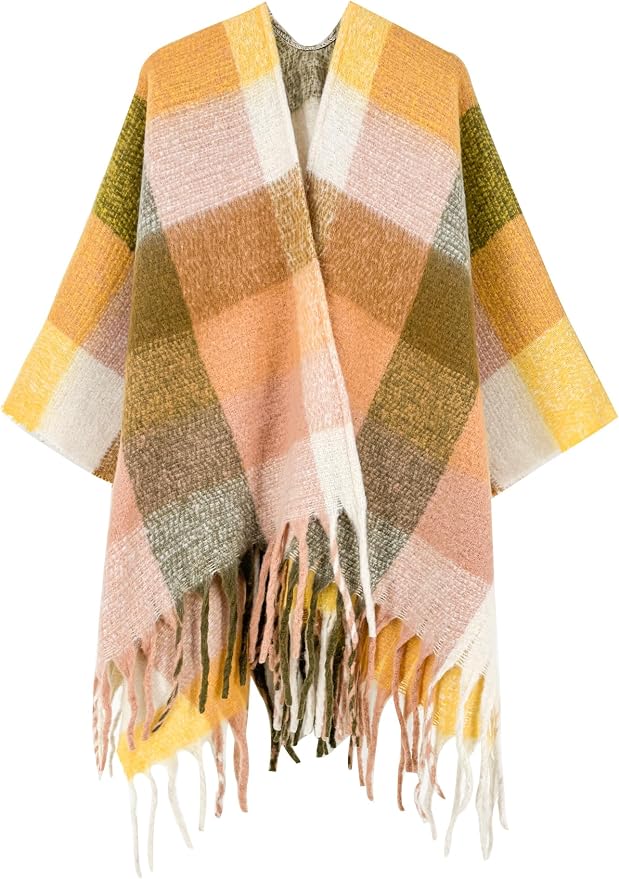 Breezy Lane Women's Shawl Wraps Warm Poncho Ruana Wrap Cardigan - Image 2