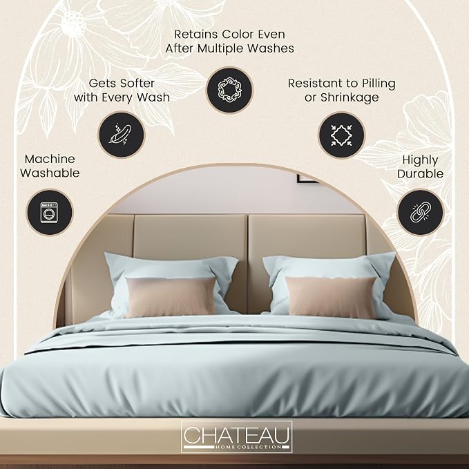 100% Organic Cotton Sheets King Size, 4 Piece Breathable Bed Sheet Set - Image 6