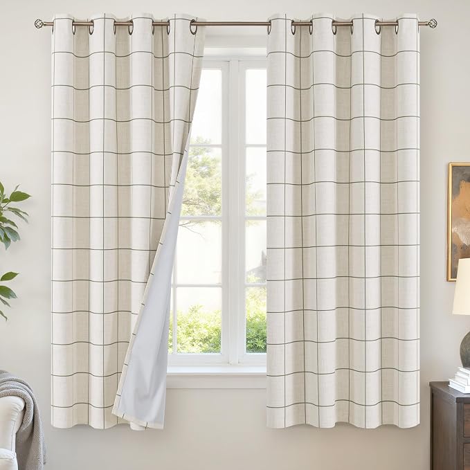 Linen Blackout Curtains for Bedroom by Lajode