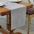 BALCONY & FALCON Velvet Table Runner 14"x71" Silver Gray Luxury Machine by BALCONYFALCON