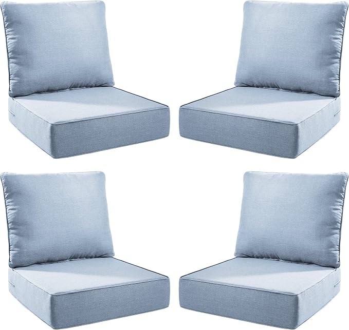 Luxury Outdoor Seat Cushion Set-24 x 24 x 6 Inch Outdoor Chair Cushions by NatureComfyOutdoorFurniture