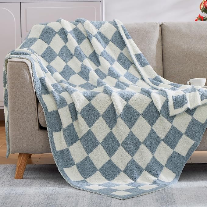 WRENSONGE Checkered Throw Blanket, Travel Lightweight Bed Blanket by WRENSONGE