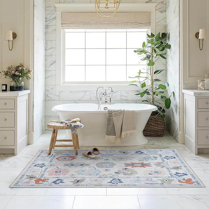 Fame Living Cream Oushak Rug, Extra Large Area Rugs - Image 9