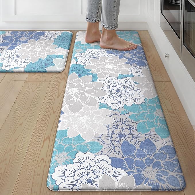 GENIMO Kitchen Mats for Floor, Kitchen Rugs Non Slip Washable Sets of 2 by GENIMO