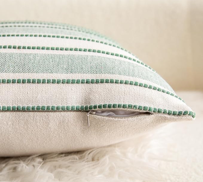 Decorative Boho Throw Pillow Covers, Farmhouse Textured Pillow Case, 22 x 22 - Image 5