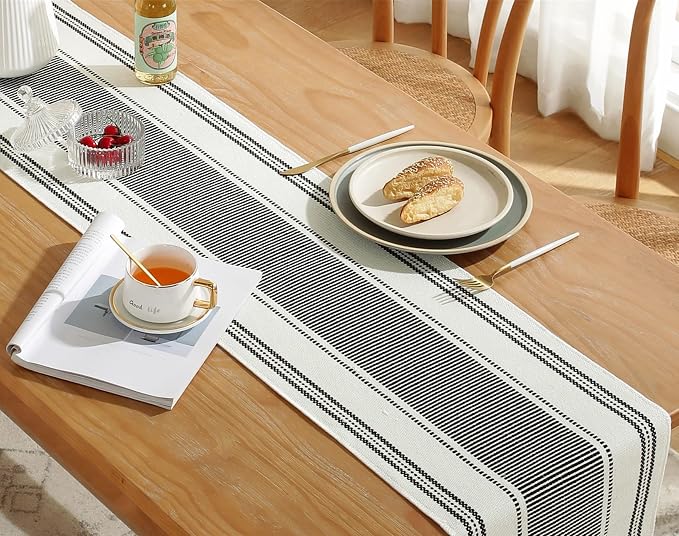 Caflife Boho Table Runner Balck and White - Image 5