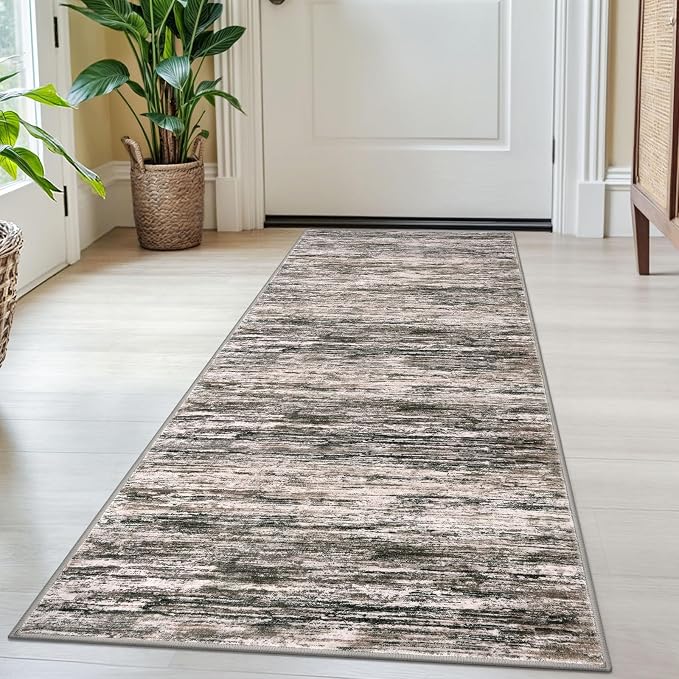 2x5 Modern Abstract Runner Rug for Hallways, Non-Shedding Washable Rug for by SiiloomRug