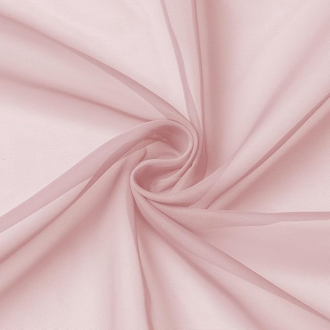 OVZME Blush Pink Sheer Curtains 72 Inches Long 2 Panels - Image 7