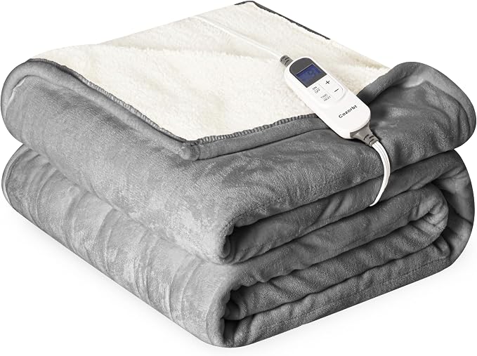 Heat Blanket 72”x84” Full Size, Soft Flannel & Sherpa Reversible Electric by Unknown