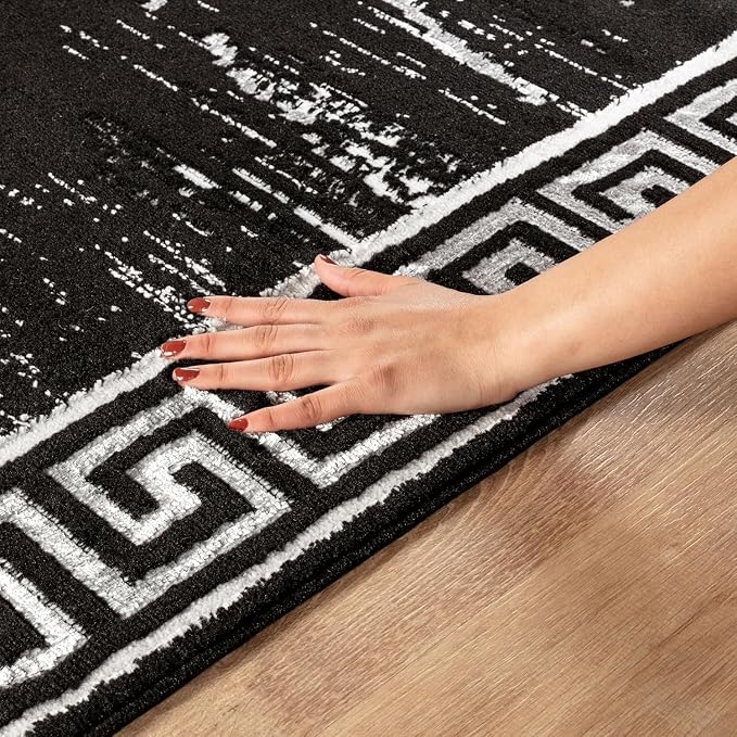 GLORY RUGS Area Rugs Marble 2x3 Black Gray Carpet Modern Abstract Rug Living - Image 4