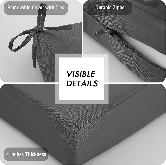 idee-home Outdoor Cushions for Patio Furniture, Outdoor Seat Cushion, - Image 7