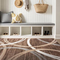 Rugshop Modern Wavy Circles Design Area Rug, Carpet by Rugshop