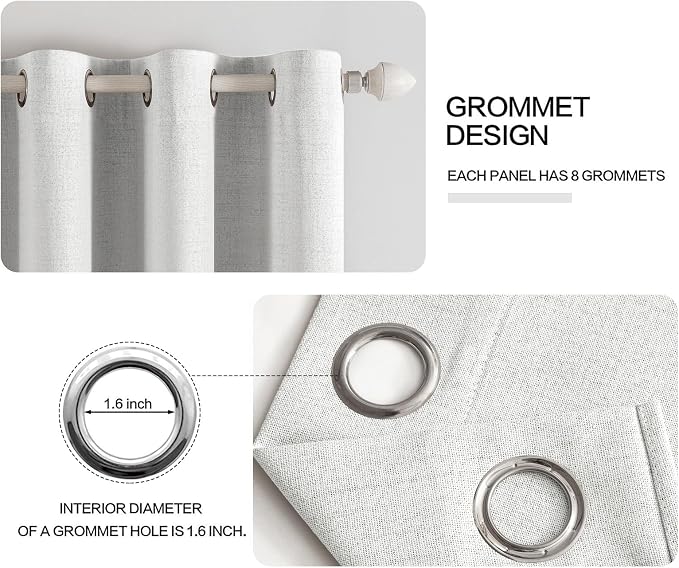 MIULEE 100% Blackout Linen Textured Curtains - Image 4