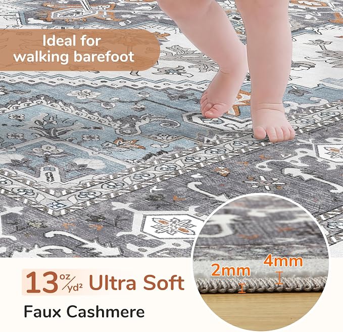 OPPODREAM Thin Area Rugs 4x6, Low-Pile Washable Rugs 4x6 - Image 2