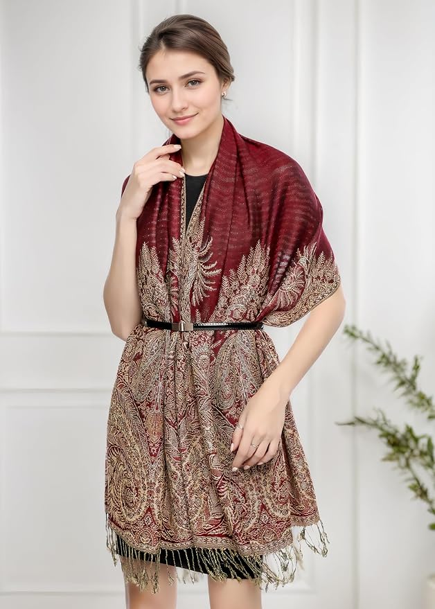 Achillea Big Paisley Pashmina Shawl Wrap - Image 2