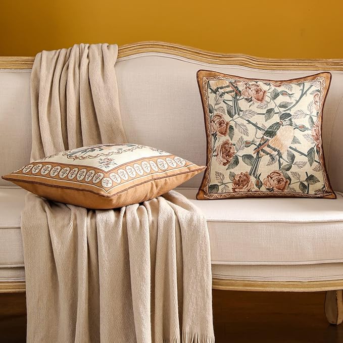 patdrea Designer Vintage Floral Throw Pillow Covers - Image 7
