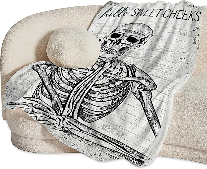 Funny Skeleton Throw Blanket - Image 6