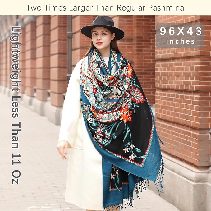 DANA XU 100% Merino Wool Pashmina Shawl - Image 6