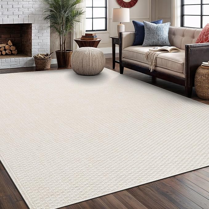 Easy Jute Rug 9x12 Indoor Outdoor Natural Rugs Solid Fiber Rug Woven Area Rug - Image 4