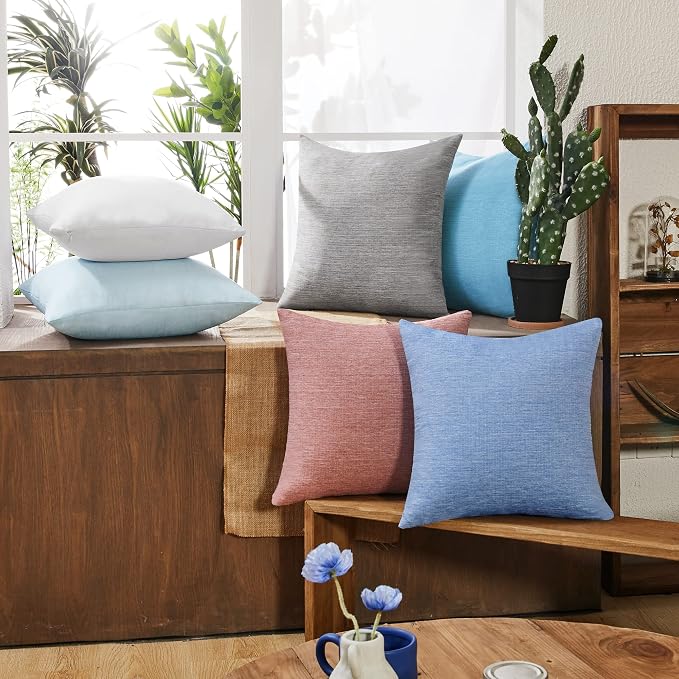 Deconovo Blank Pillow Covers Faux Linen Pillow Shams - Image 5
