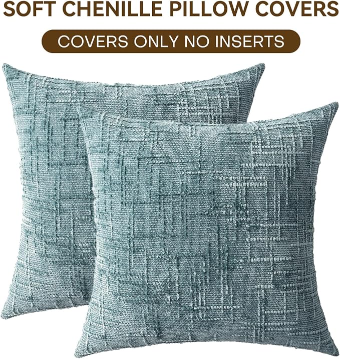 Decorative Throw Pillow Covers 18x18 Inch Set of 2, Soft Solid Farmhouse - Image 4