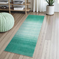 Wonnitar Teal Kitchen Runner Rugs 2x6 ft, Washable Modern Ombre Non-Slip by Wonnitar