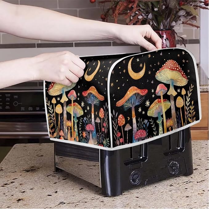 ZFRXIGN Mushroom Toaster Covers 4 Slice Toaster Dust Cover Moon Night Toaster - Image 2