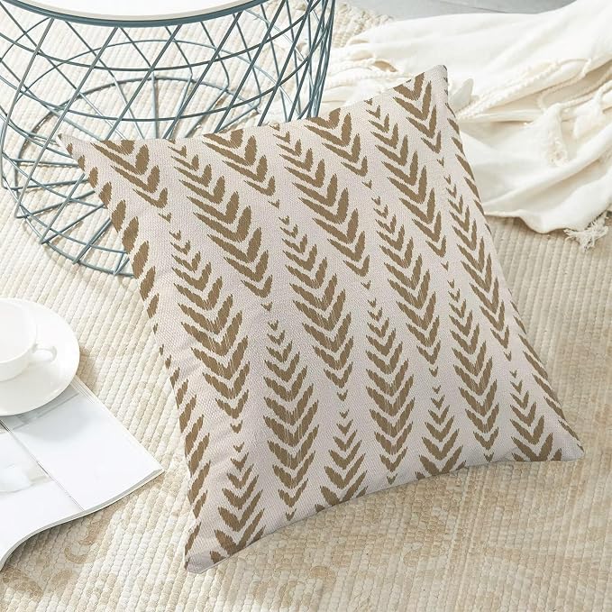 BETGINY Tan Khaki Boho Pillow Covers 18 x 18 Inch Pack of 2, Bohemian Ethnic - Image 5