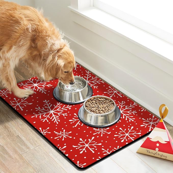 Dog Food Mats for Floors, Absorbent Dog Bowl Mat for Food and Water Dispenser - Image 2