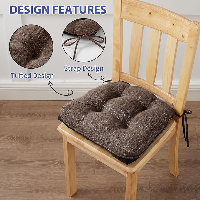 Chair Cushions for Dining Chairs Set of 6, Kitchen Chair Cushions, Chair Pads - Image 4