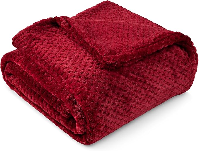 PAVILIA Maroon Red Throw Blanket by PAVILIA