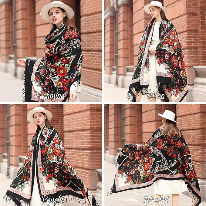 DANA XU 100% Merino Wool Pashmina Shawl - Image 5