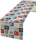Vintage Nautical Patchwork Table Runner, Rudder Anchor Ocean Element by Unknown