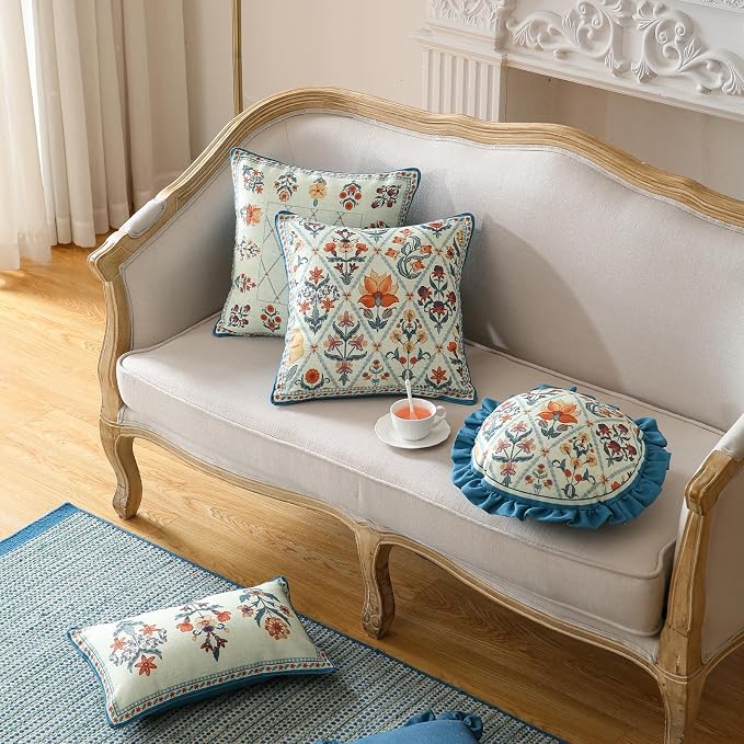 ISAENNE Design Lumbar Linen Throw Pillow Covers 12"x20" Pack of 2, Living Room - Image 8