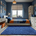 ONASAR Navy Area Rugs for Bedroom Living Room, Washable 4x6 Blue Fluffy Indoor by ONASAR