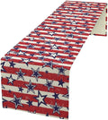 4th of July Table Runner, Vintage American Independence Day Stripes and Stars by Unknown