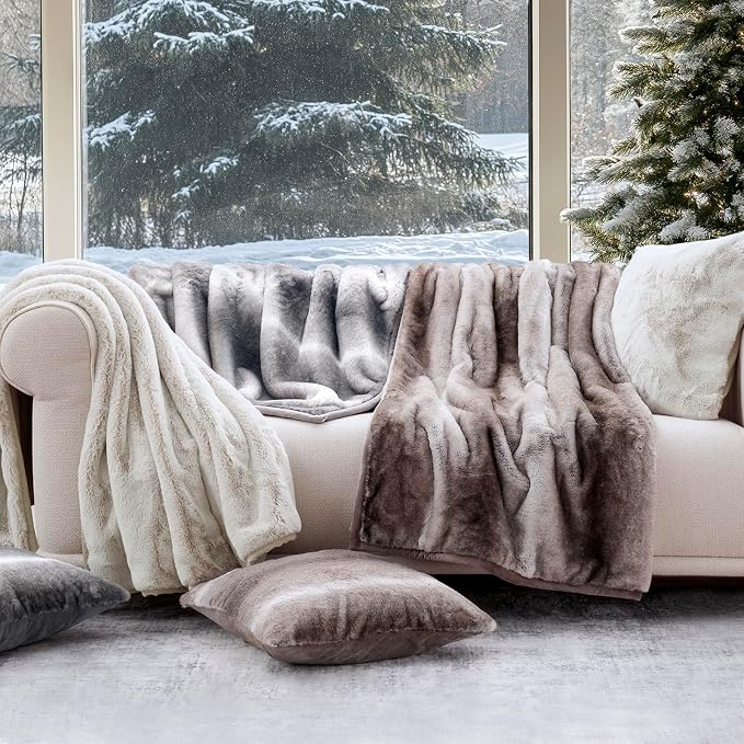 EVERGRACEHOME Ultra Soft Luxury Fluffy Mink Faux Fur Throw Blanket, Thick Warm - Image 7