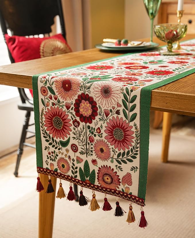 13×72 Inch Table Runner, Retro-Luxury Tassels Series - Image 5