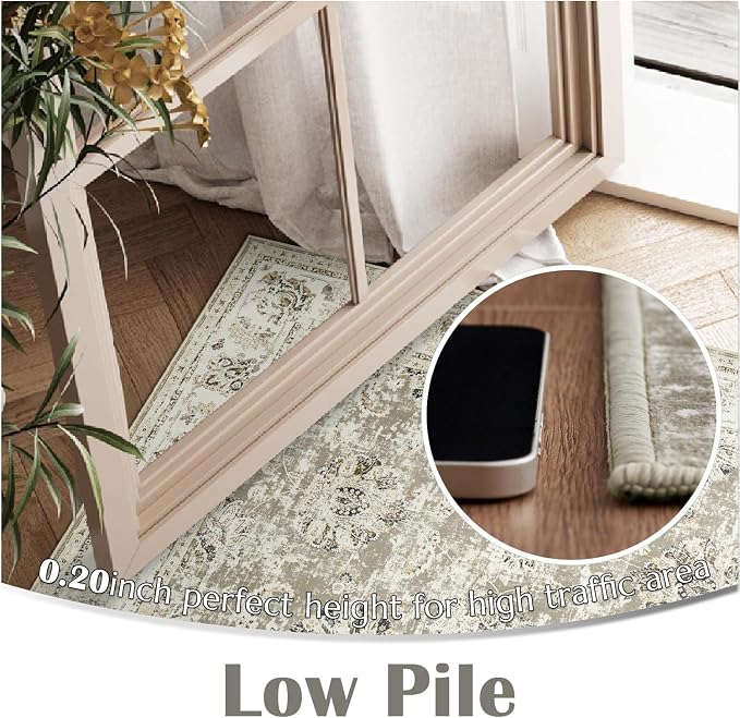 jinchan Fiora Hallway Runner Rug 3x10 Washable Runner - Image 2