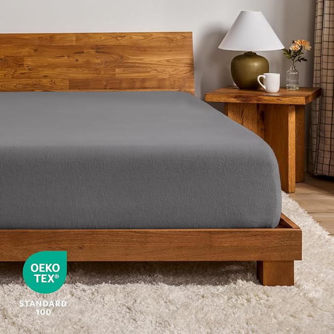 Bare Home Flannel Fitted Bottom Sheet 100% Cotton Twin Extra Long, Velvety Soft - Image 5