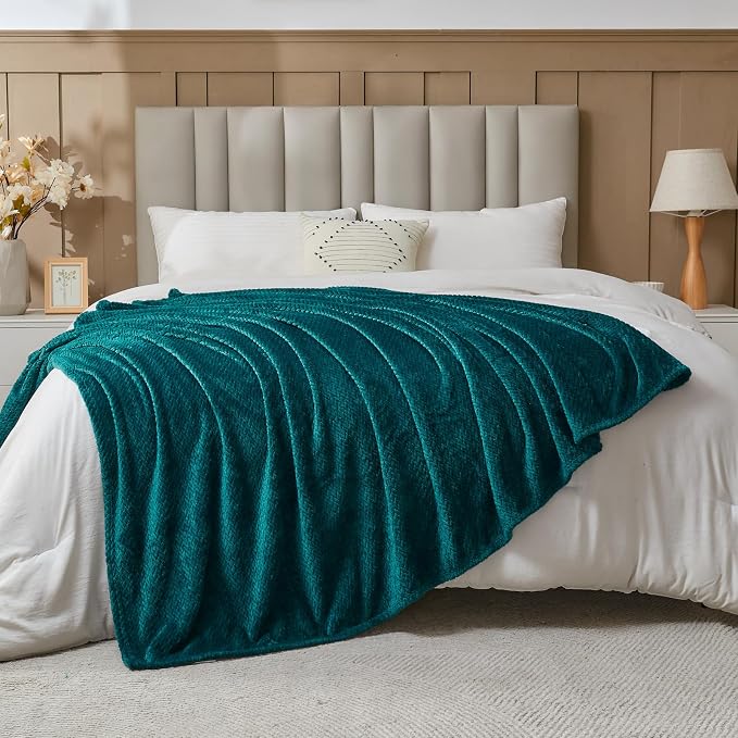 NEWCOSPLAY Super Soft Throw Blanket Dark Teal Premium Silky Flannel Fleece - Image 4