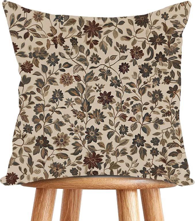 William Morris Abstract Vintage Floral Velvet Butterfly Design Throw Pillow by Unknown