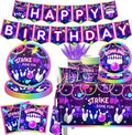 Bowling Birthday Tableware 142Pcs Let's Strike Up Some Fun Bowling Party by GREHUMOR