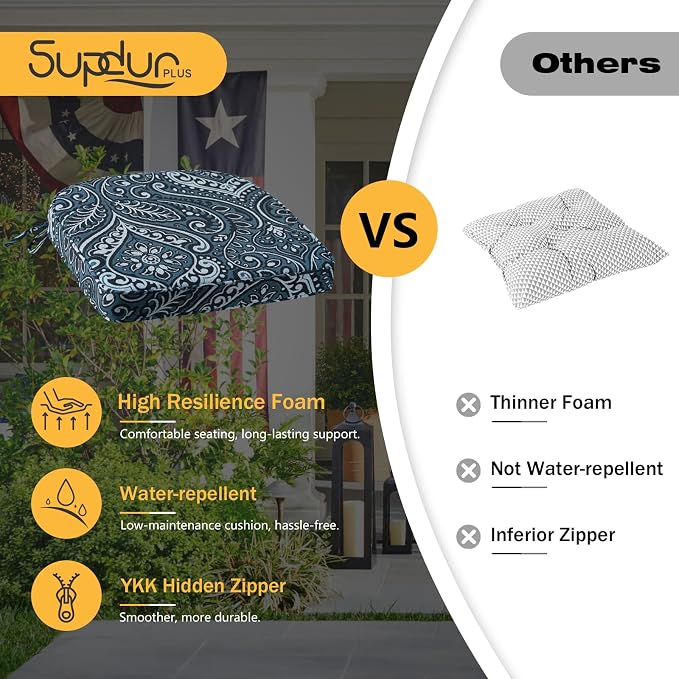 Outdoor Round Corner Seat Cushion, Non Slip Seat Cushion Pads - Image 6